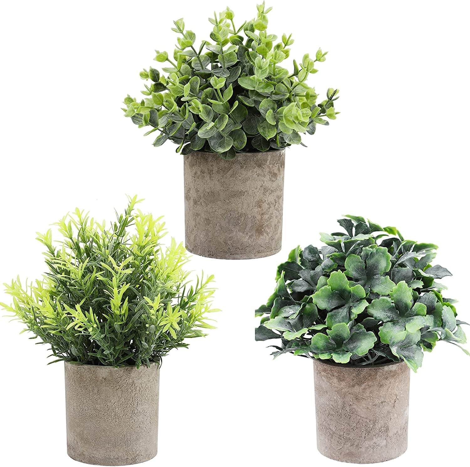 3 Pcs Artificial Plants Plastic Faux Plants in Pots