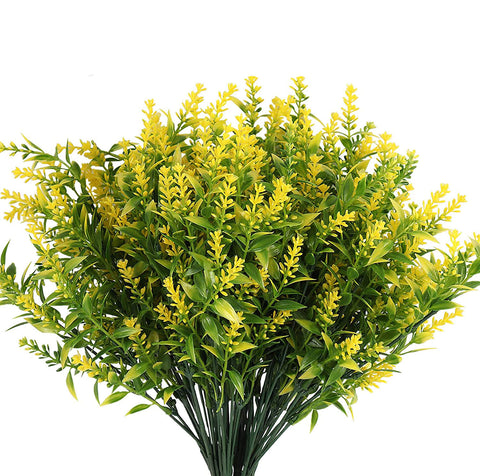 8 Bundles Artificial Flowers Plastic Plant (Yellow)