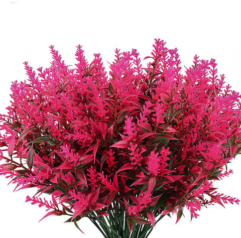 8 Bundles Artificial Flowers Plastic Plant (Pink)