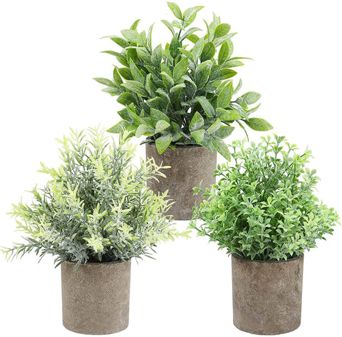 3 Pcs Artificial Plants Plastic Faux Plants in Pots