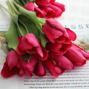 MEALULAND 10pcs High-end Artificial Tulip, Rose