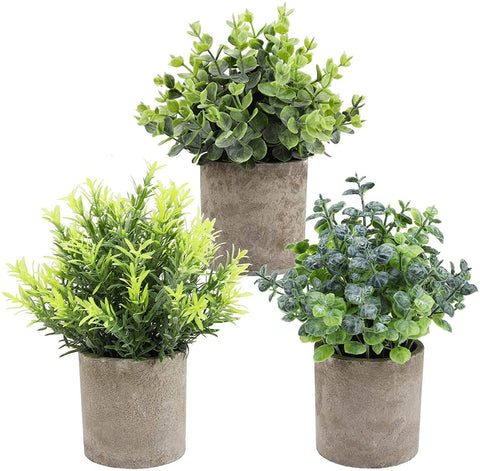 3 Pcs Artificial Plants Plastic Faux Plants in Pots