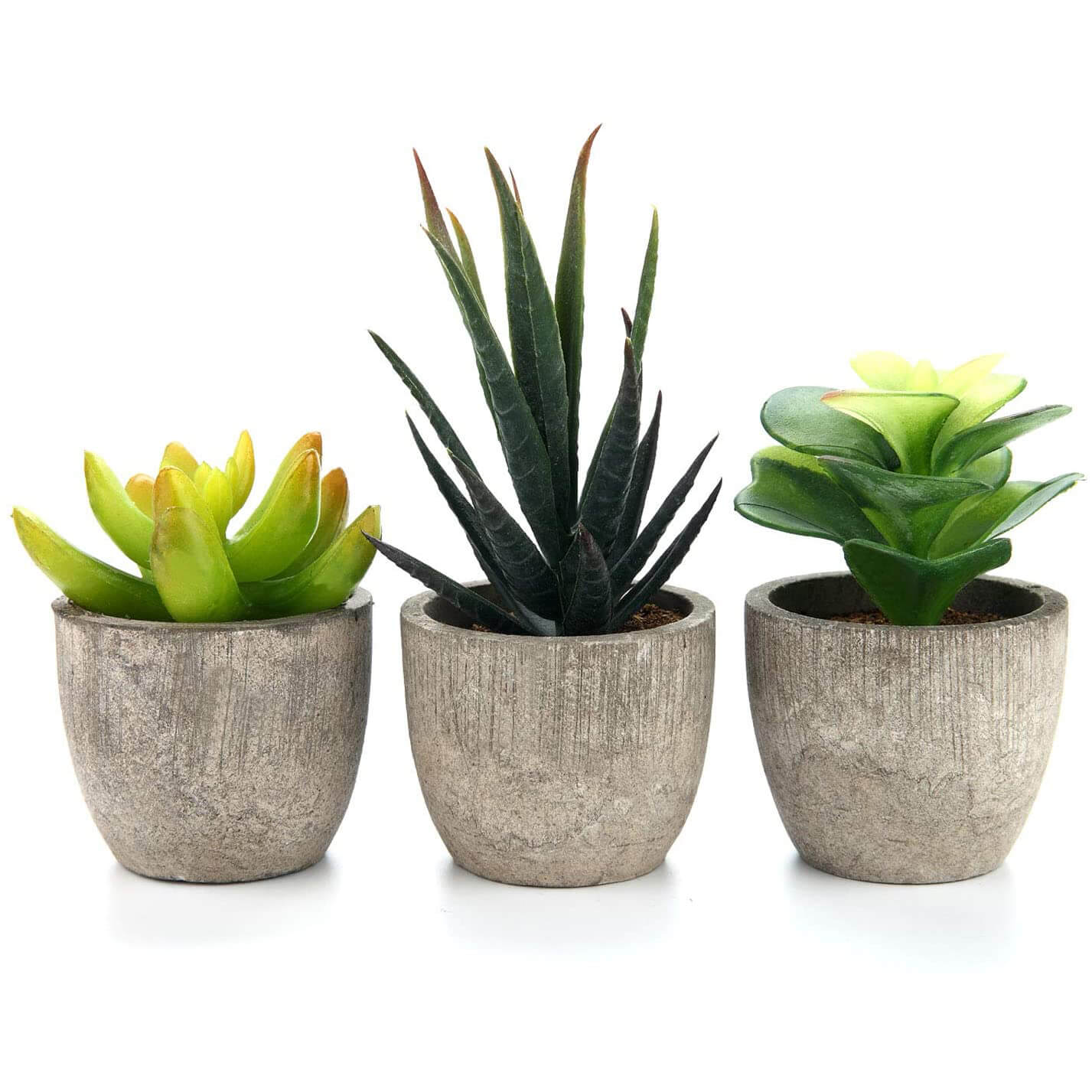 3 Pcs Mini Artificial Succulent Desk Plants in Pots