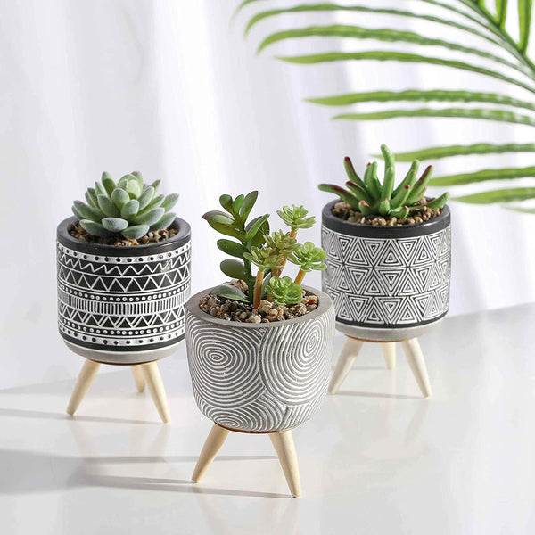 3 Pcs Mini Artificial Succulent Desk Plants in Pots