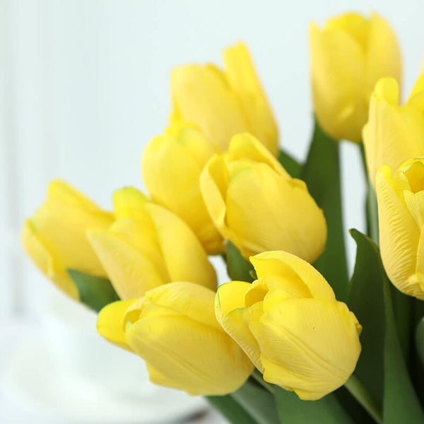 MEALULAND 10pcs High-end Artificial Tulip, Yellow