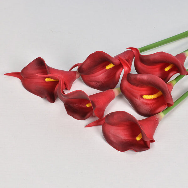 MEALULAND 10pcs PU Artificial Calla Lily, Claret