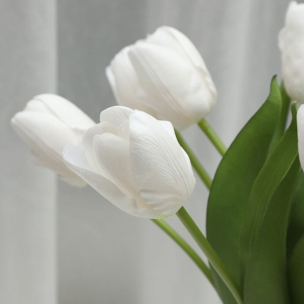 MEALULAND 10pcs High-end Artificial Tulip, White