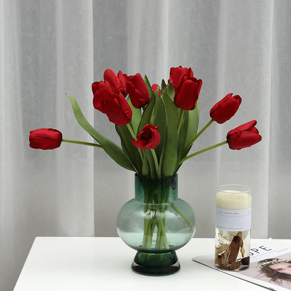 MEALULAND 10pcs High-end Artificial Tulip, Red