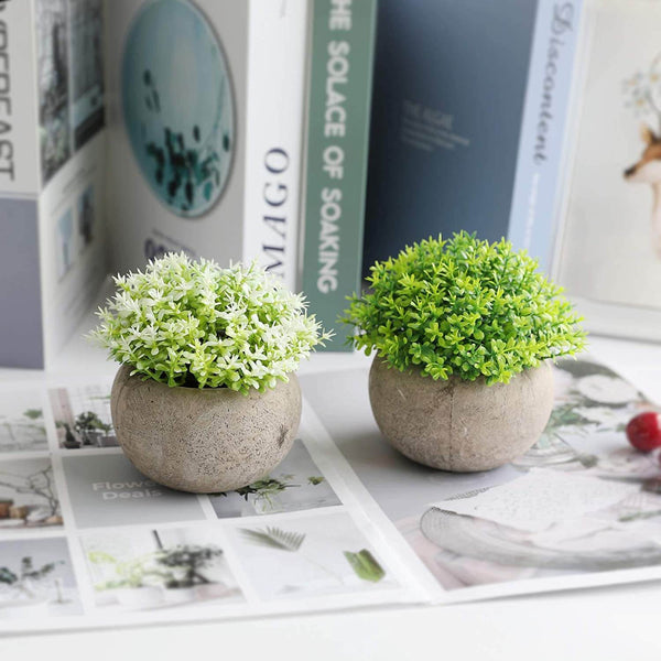 2 Pcs Artificial Plant Potted Plant in Pots