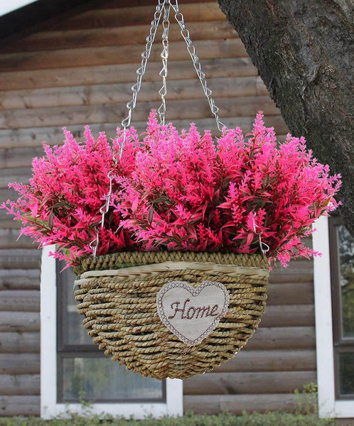 8 Bundles Artificial Flowers Plastic Plant (Pink)