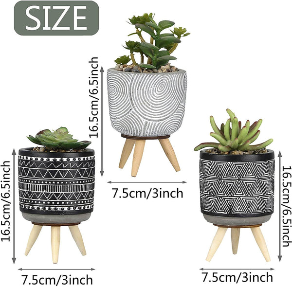 3 Pcs Mini Artificial Succulent Desk Plants in Pots