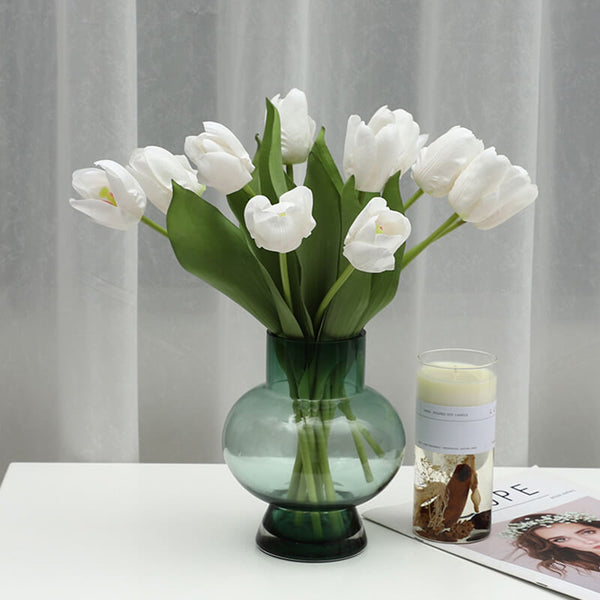 MEALULAND 10pcs High-end Artificial Tulip, White