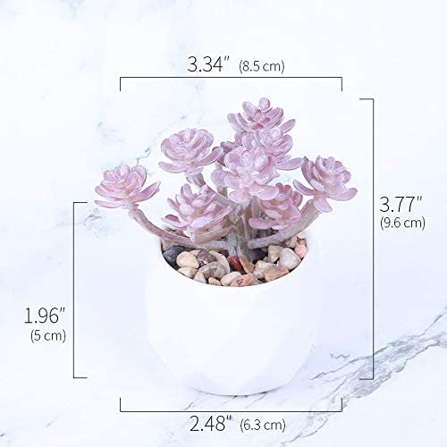 4 Pcs Mini Artificial Succulent Desk Plants in Pots