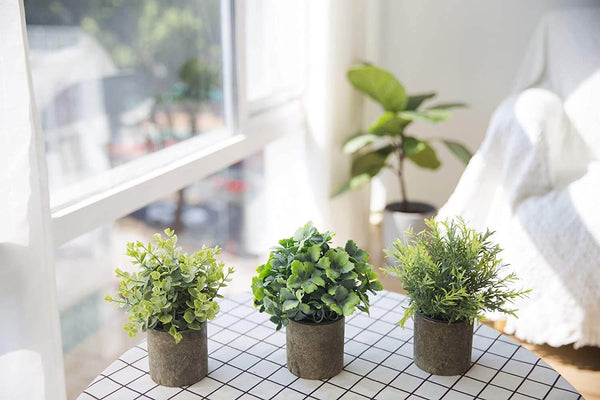 3 Pcs Artificial Plants Plastic Faux Plants in Pots