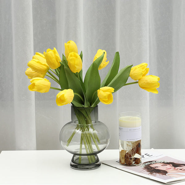 MEALULAND 10pcs High-end Artificial Tulip, Yellow