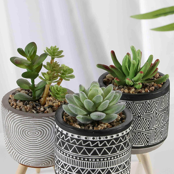 3 Pcs Mini Artificial Succulent Desk Plants in Pots