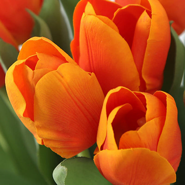 MEALULAND 10pcs High-end Artificial Tulip, Orange