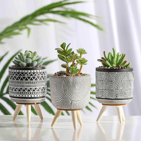 3 Pcs Mini Artificial Succulent Desk Plants in Pots