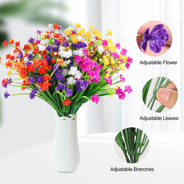 MEALULAND 5 Bundles Artificial Grass Flower (Multi Color)