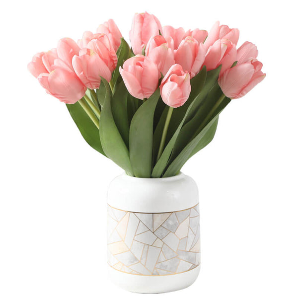 MEALULAND 10pcs High-end Artificial Tulip, Light Pink