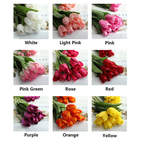 MEALULAND 10pcs High-end Artificial Tulip, Pink