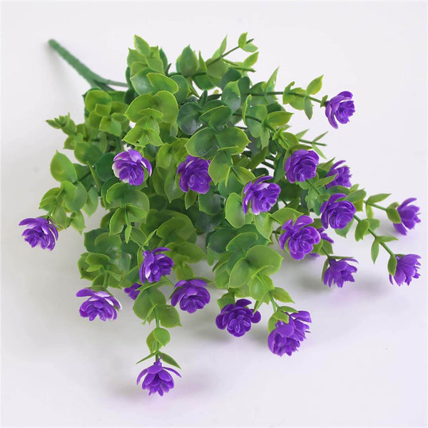 MEALULAND 5 Bundles Artificial Flowers Shrubs Plants (Purple)