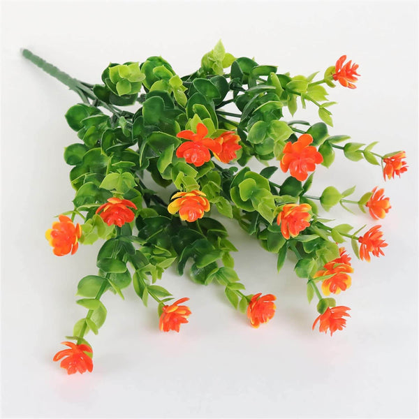 MEALULAND 5 Bundles Artificial Flowers Shrubs Plants (Orange)