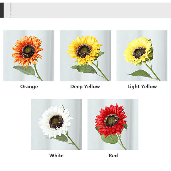 MEALULAND 5pcs Artificial Sunflower Light Yellow