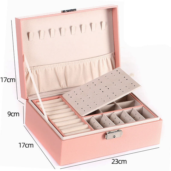 MEALULAND 1pcs Double Layer Jewelry Organizer JS0003-pink