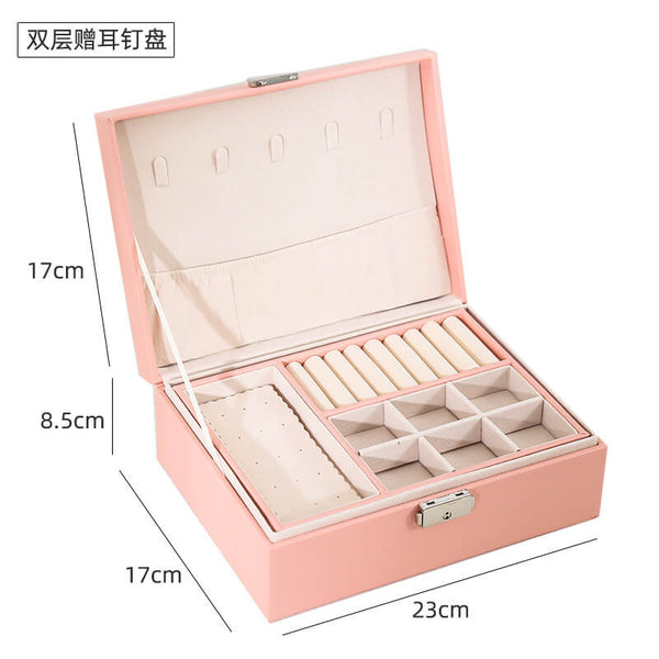 MEALULAND 1pcs Double Layer Jewelry Organizer JS0009-pink