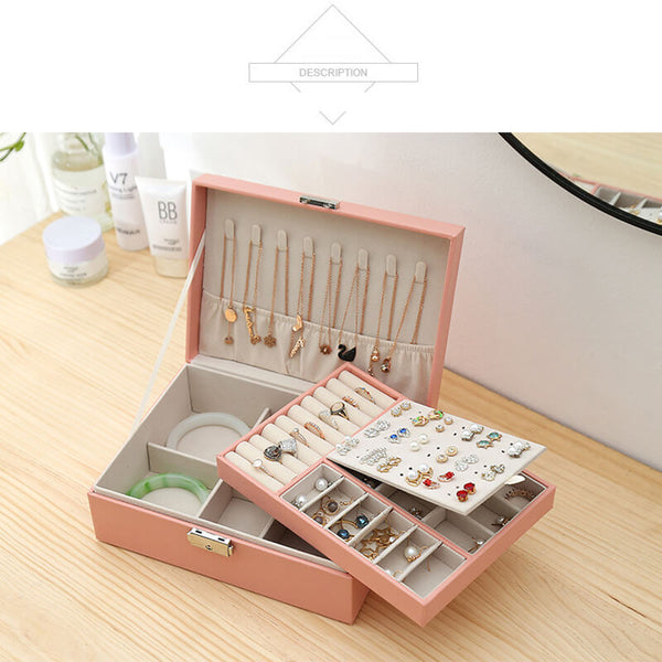 MEALULAND 1pcs Double Layer Jewelry Organizer JS0003-pink