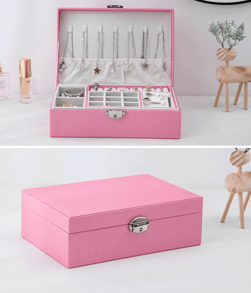 MEALULAND 1pcs Double Layer Jewelry Organizer JS0008-pink