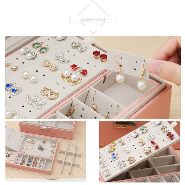 MEALULAND 1pcs Double Layer Jewelry Organizer JS0003-white