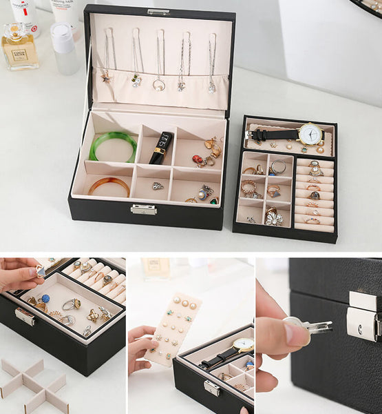 MEALULAND 1pcs Double Layer Jewelry Organizer JS0009-white