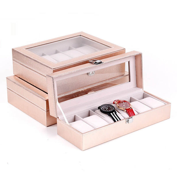 MEALULAND 1pcs 6 Slot Specialty Paper Watch Organizer rose gold