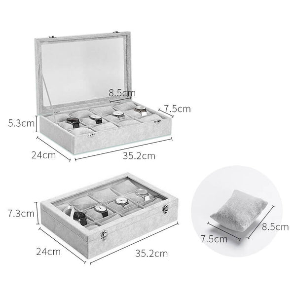 MEALULAND 1pcs 12 Slot Ice Velvet Watch Organizer