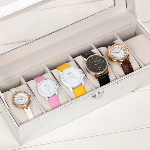 MEALULAND 1pcs 6 Slot Specialty Paper Watch Organizer silver