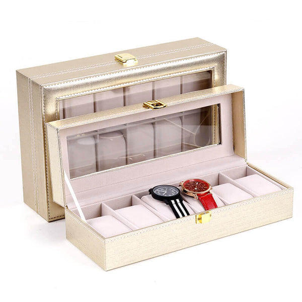 MEALULAND 1pcs 6 Slot Specialty Paper Watch Organizer gold